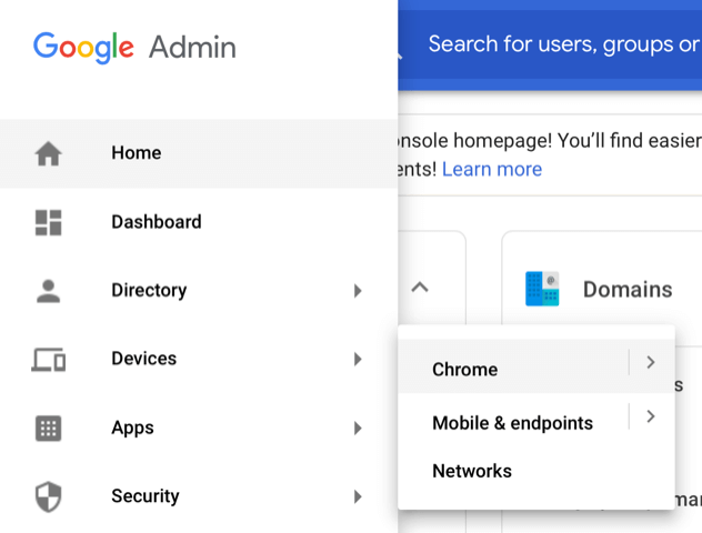 Google Admin GUI