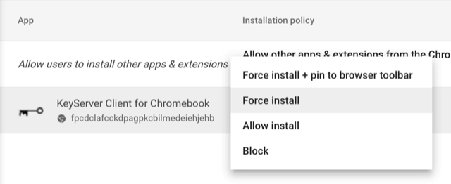 Choose Allow or Force Install