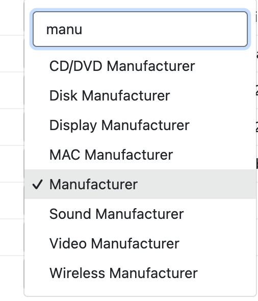 Import Mapping Field Search