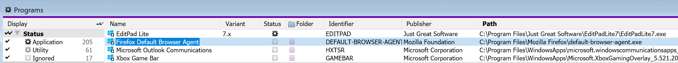 KeySight Programs window