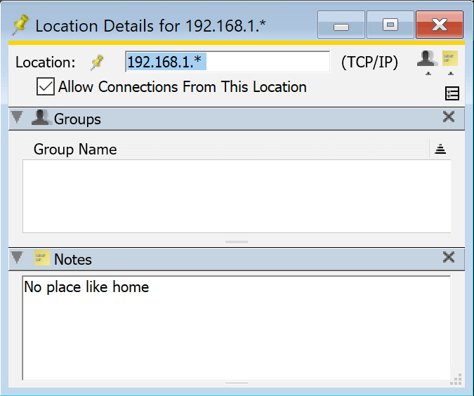 Location Details Window