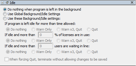 Policy Idle Settings