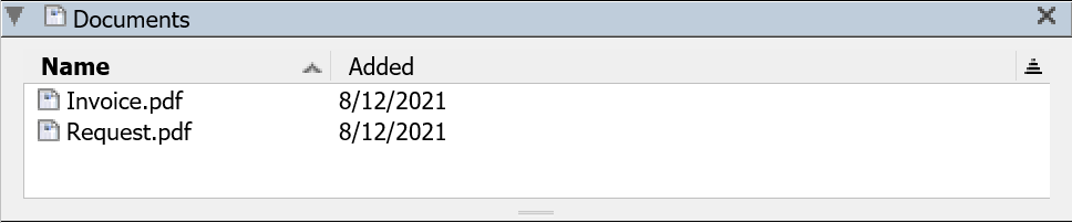 Purchase Details Documents Pane