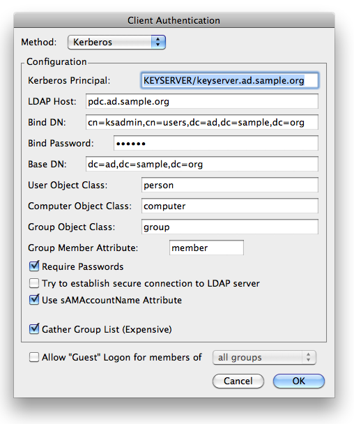 authentication dialog